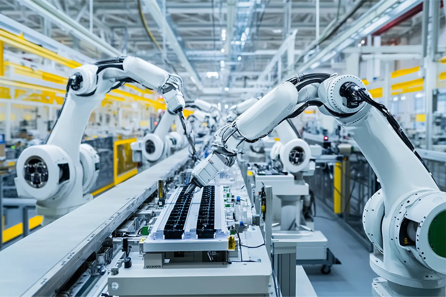 AI-generated image - Production robots in line
