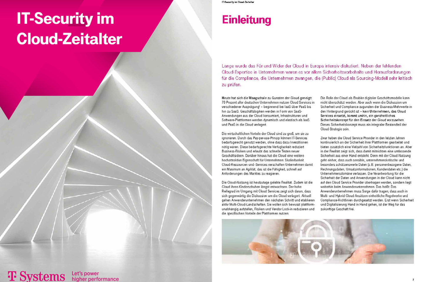 Cover und drei Folgeseiten als Screenshot des Whitepapers: IT-Security im Cloud-Zeitalter