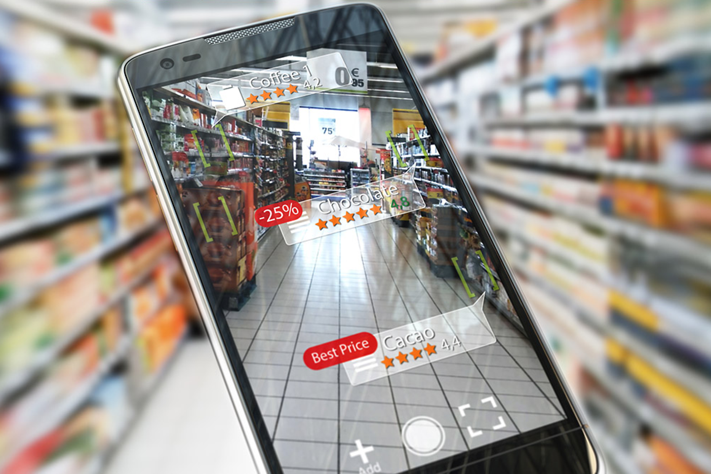 Close-up of augmented reality decision-making tool