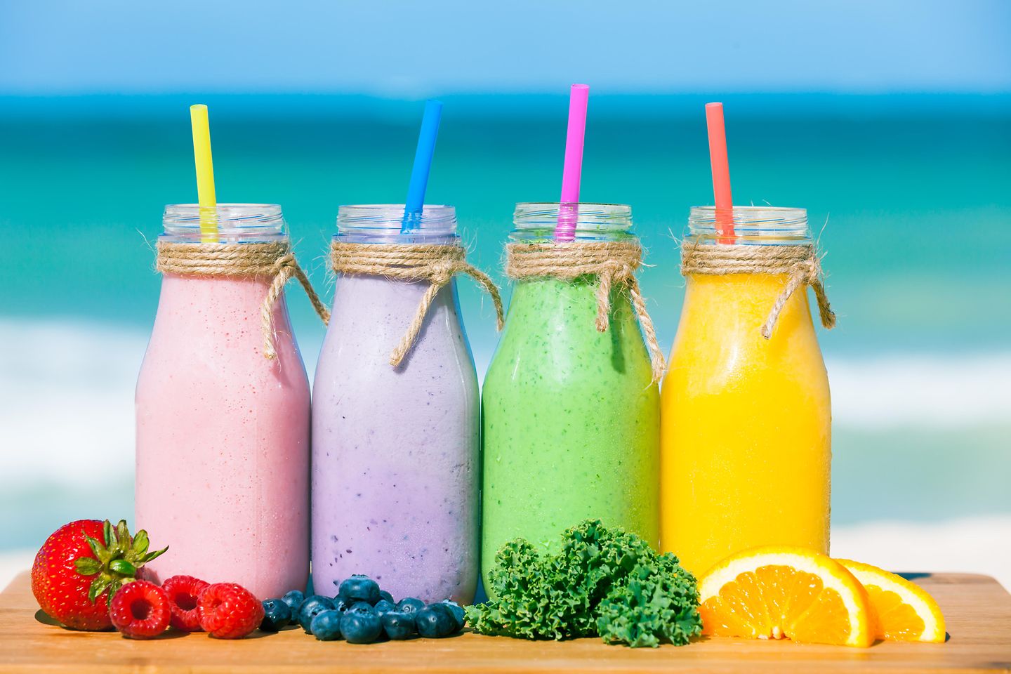 Verschillende kleure smoothies