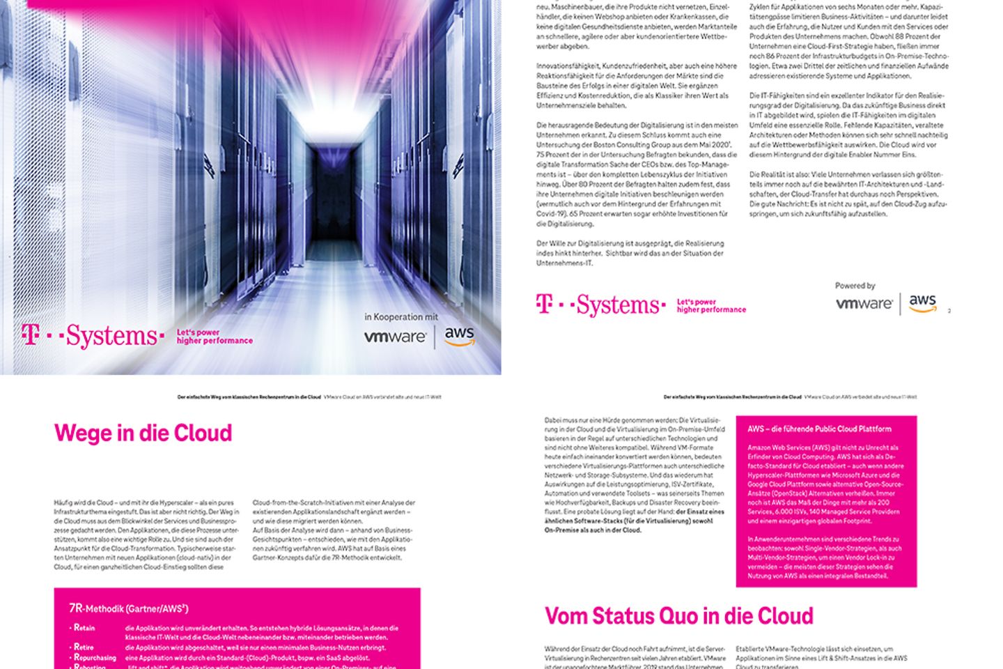Cover und drei Folgeseiten als Screenshot des Whitepapers: VMware Cloud on AWS
