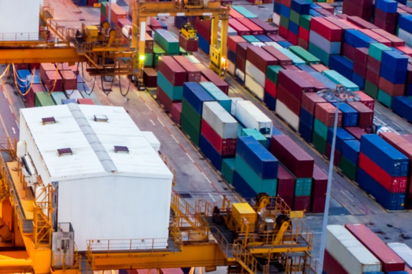 Port with containers