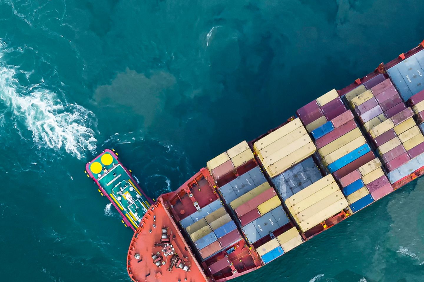 Container ship from above.