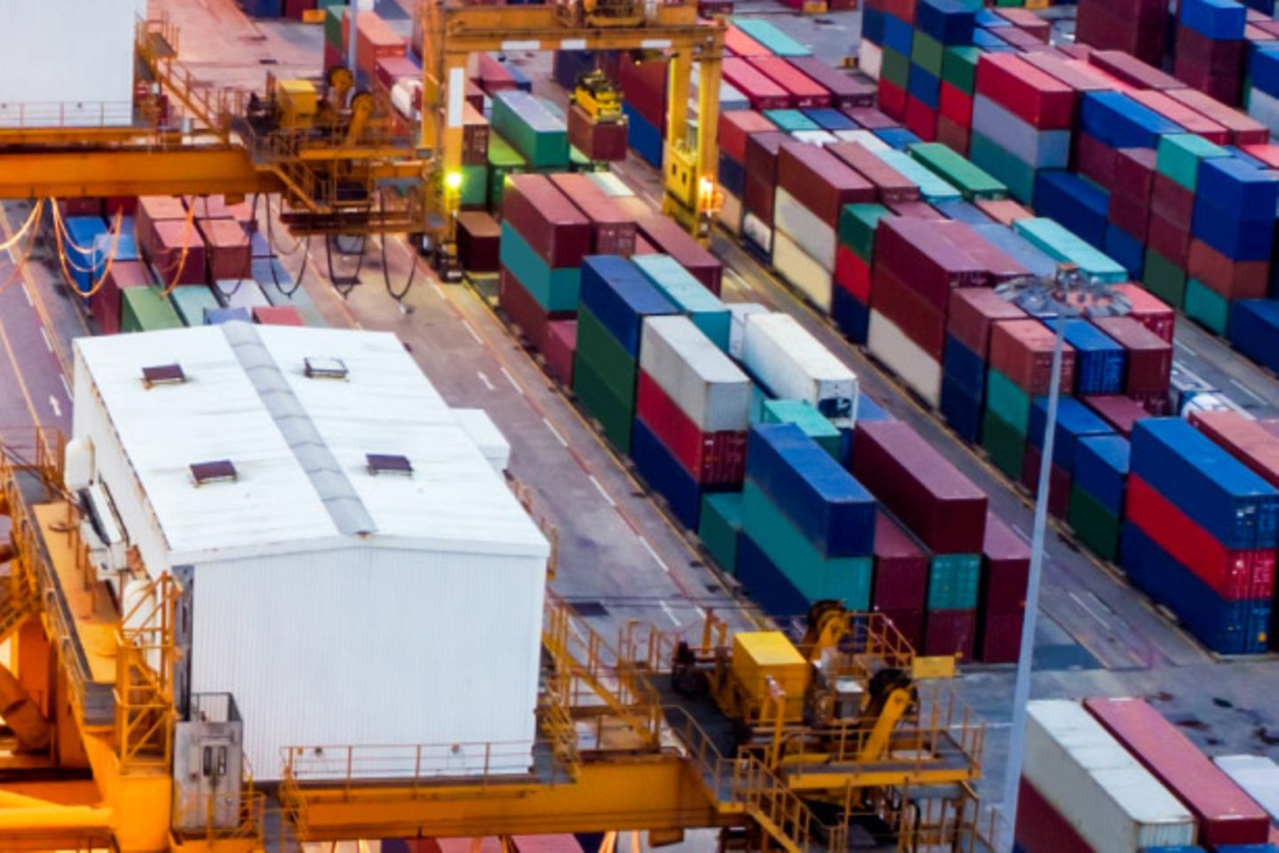 Port with containers