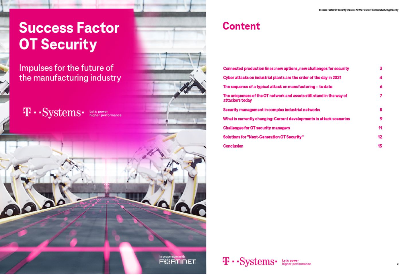 Cover and the next three pages as a screenshot showing the white paper Success factor OT Security