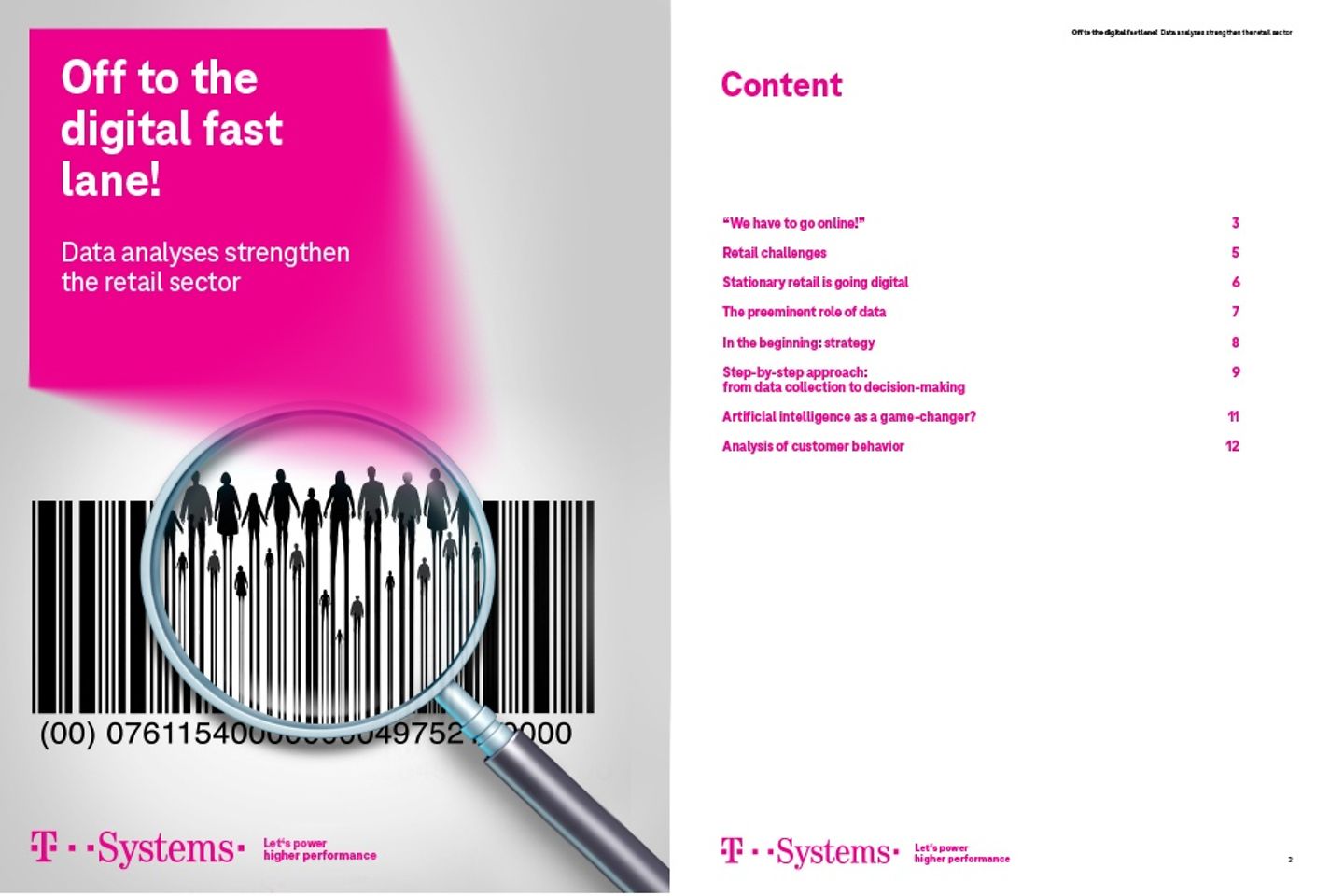 Cover and the next page as a screenshot showing the white paper: Off to the digital fast lane