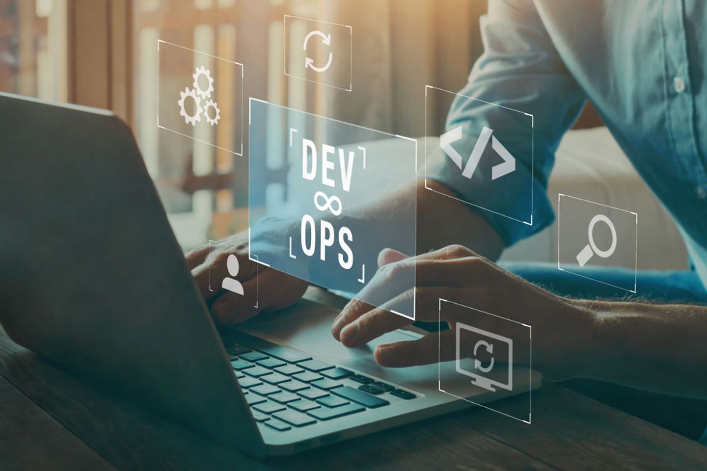 DevOps concept, software development and IT operations, agile programming