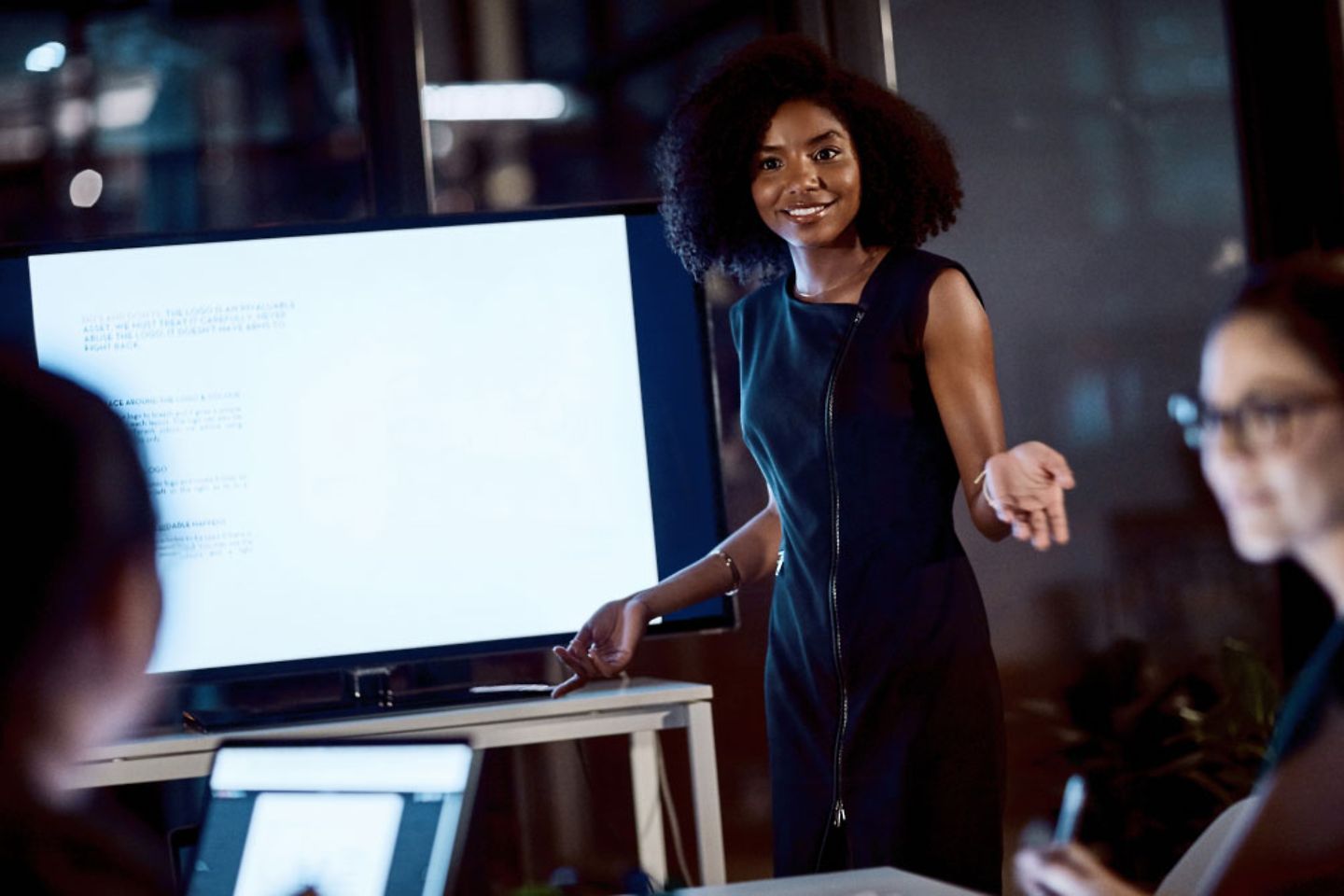 Woman holding a business presentation