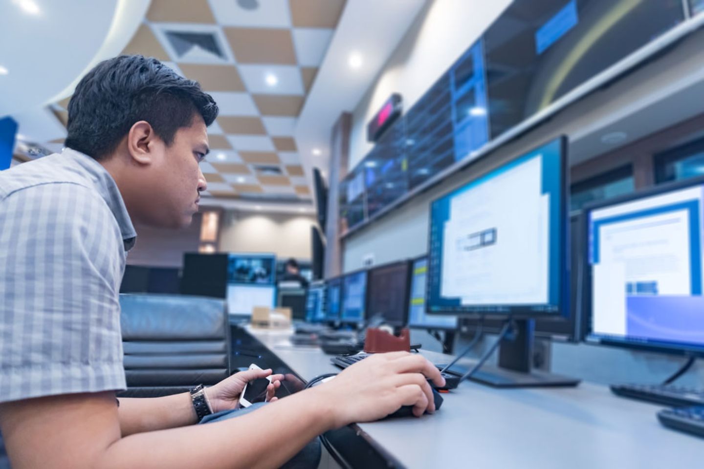 Engineer working at control room, Thailand