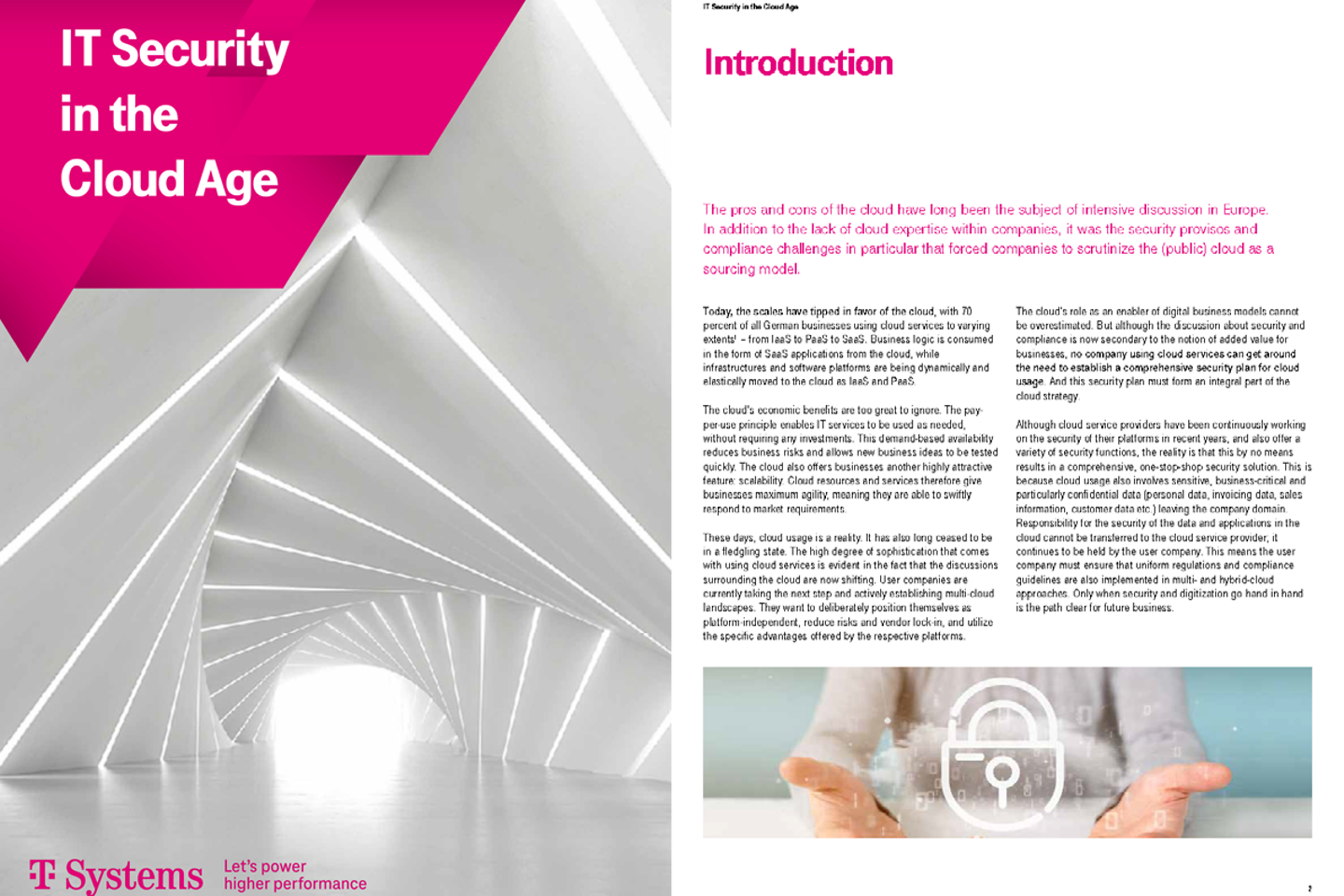 Cover en drie vervolgpagina’s als screenshot van de whitepaper: IT-beveiliging in het cloudtijdperk