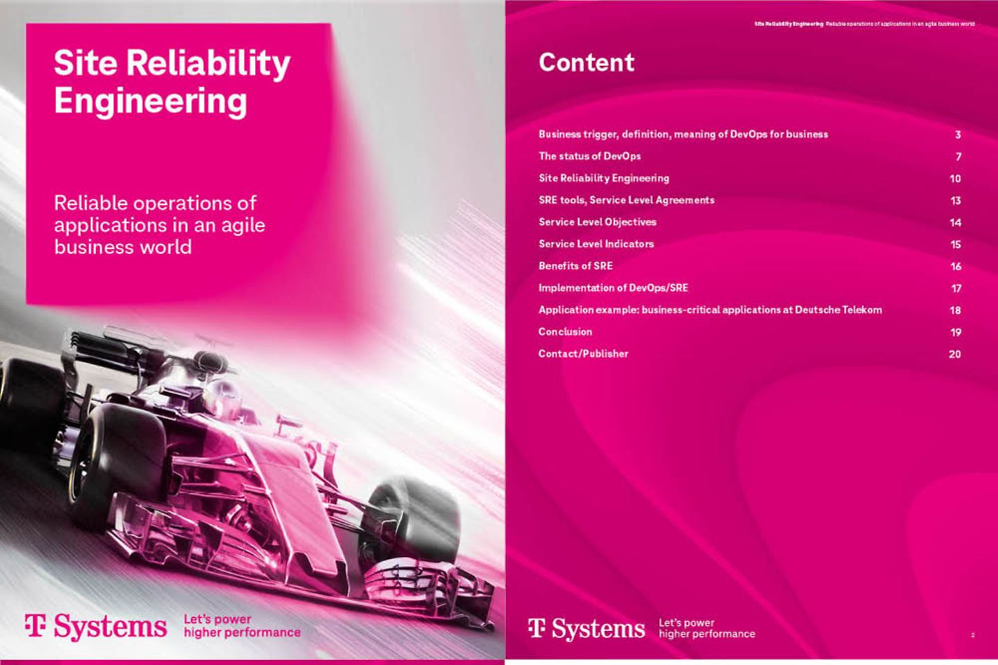 Cover en drie vervolgpagina’s als screenshot van de whitepaper: Site Reliability Engineering