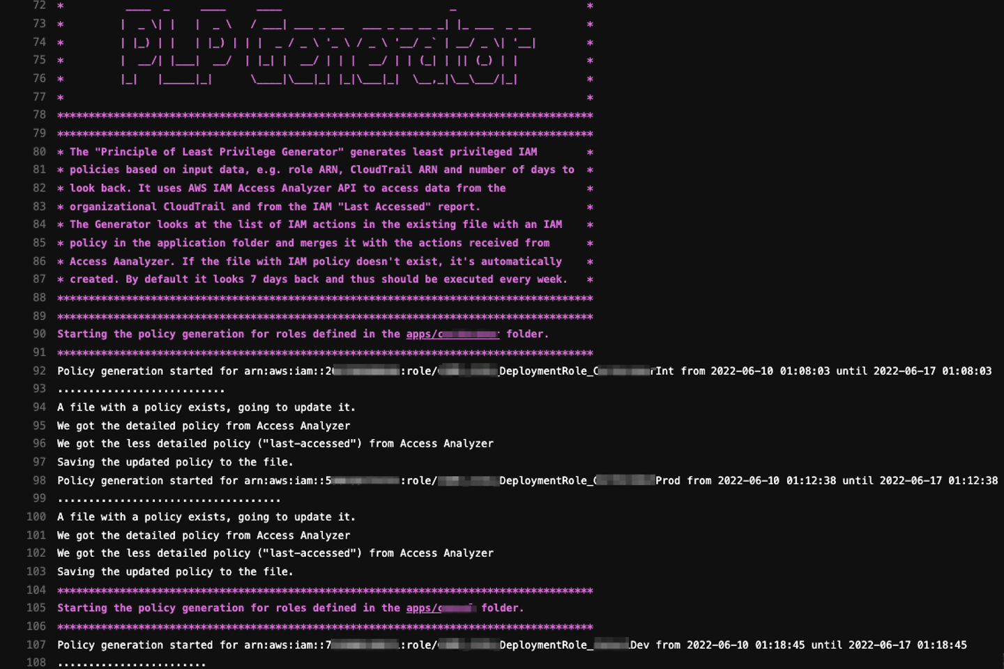HTML Code zur Generierung des PLP-Generators
