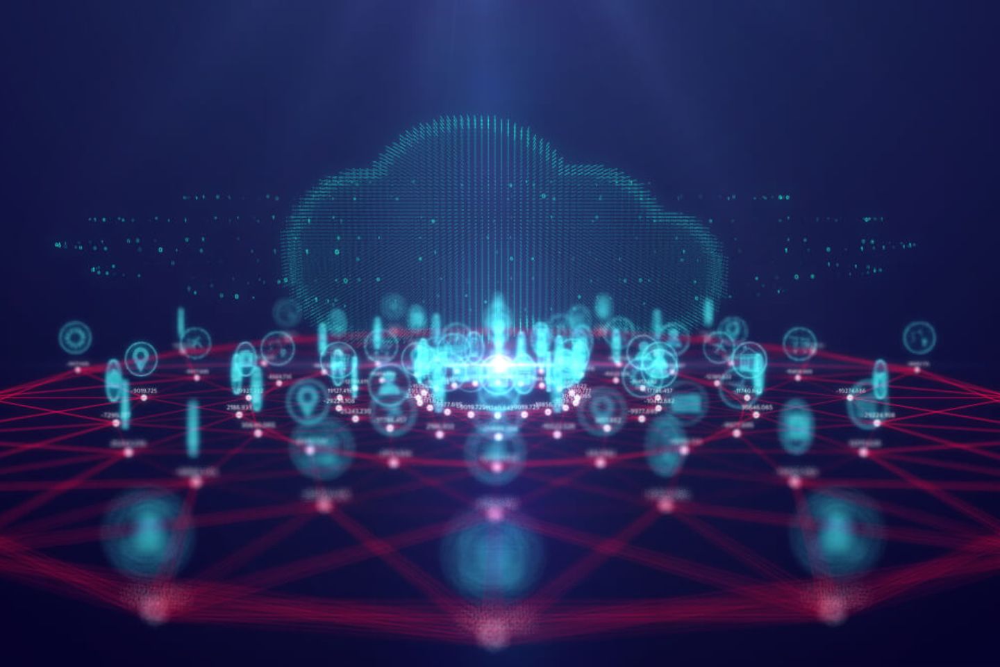 Cloud-Computing-Technologie und IoT-Konzept