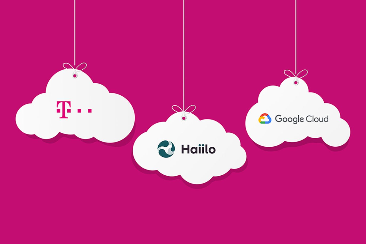 Logos Telekom. Haiilo und Google Cloud