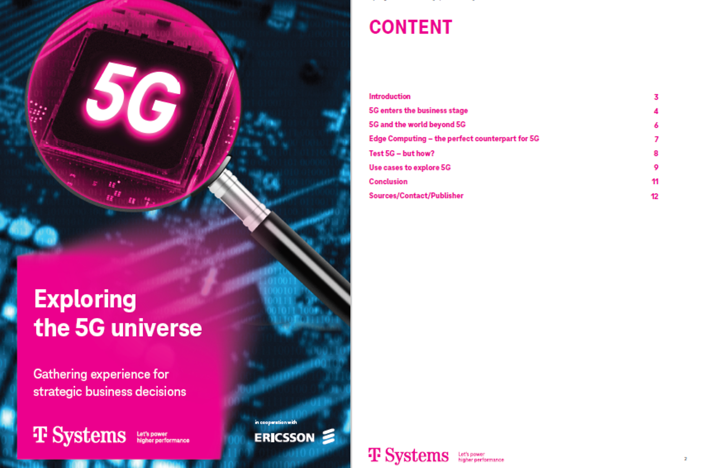 Omslag en vervolgpagina van de whitepaper als screenshot: Kennismaking met het 5G-universum