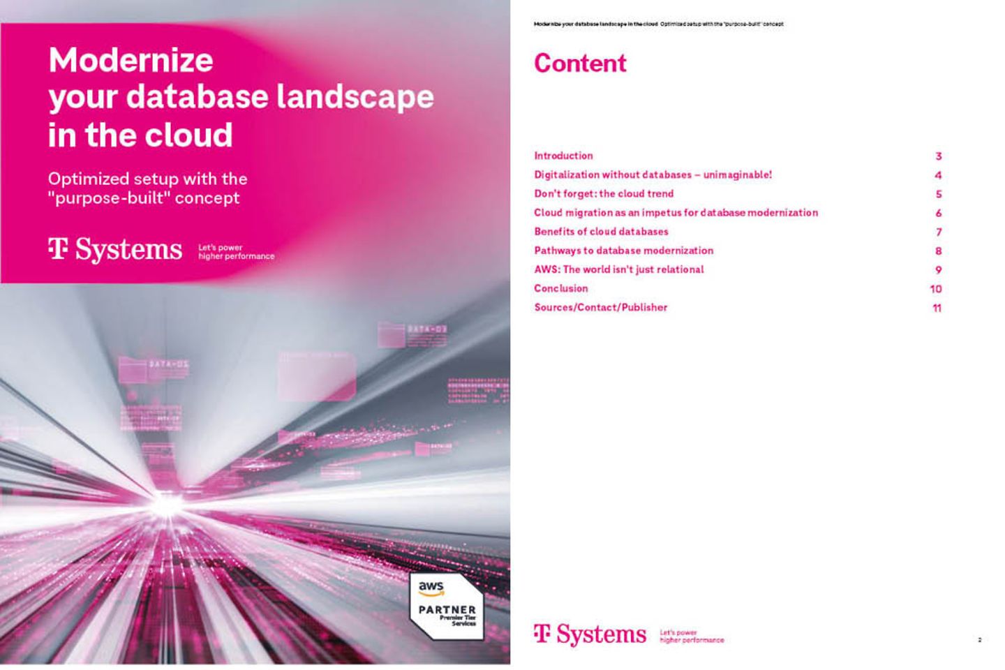 Cover and the next page as a screenshot showing the white paper: Modernize your database landscape in the cloud