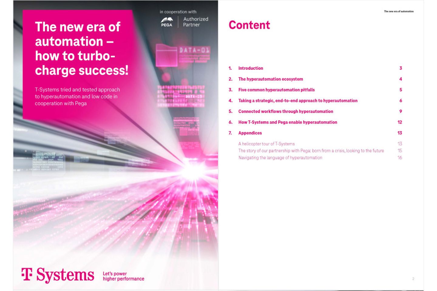 Cover and the next page as a screenshot showing the white paper: The new era of automation - how to turbo-charge success