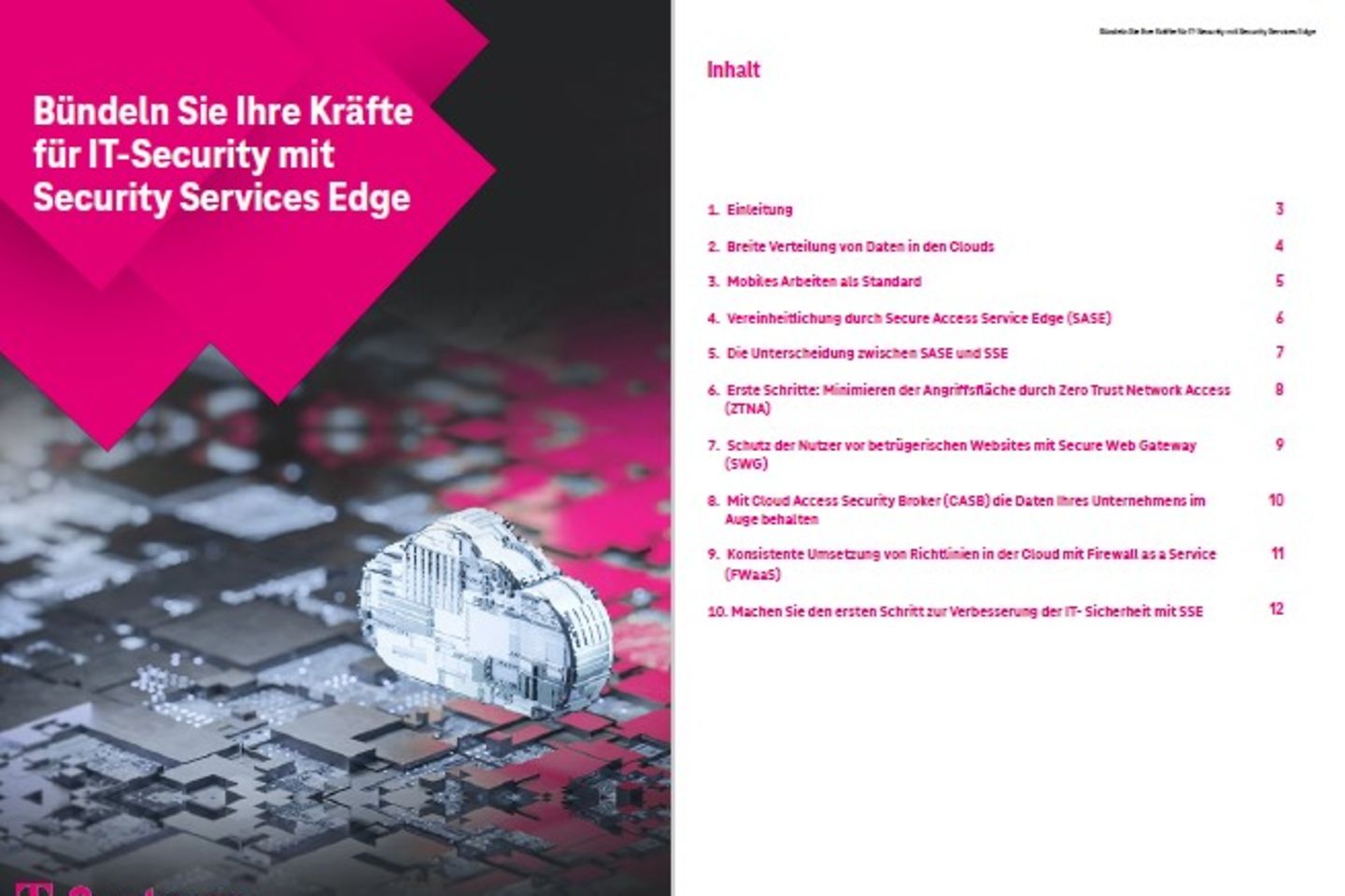 Cover und die nächste Seite als Screenshot: Whitepaper: Security Service Edge für eine einheitliche Abwehrstrategie