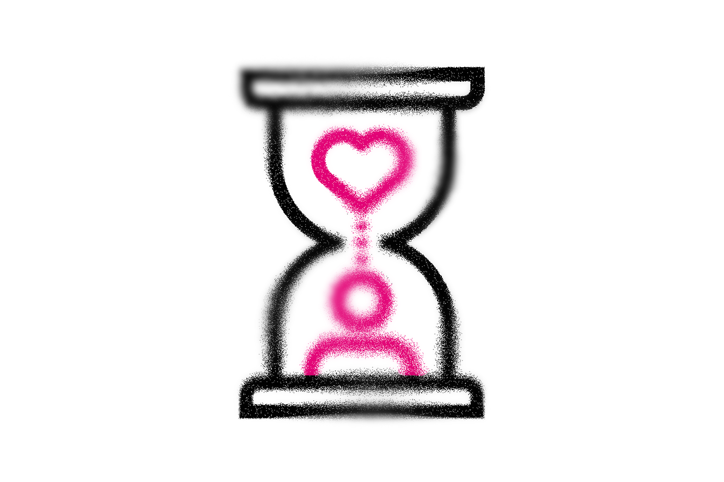 Hourglass depicting heart and person