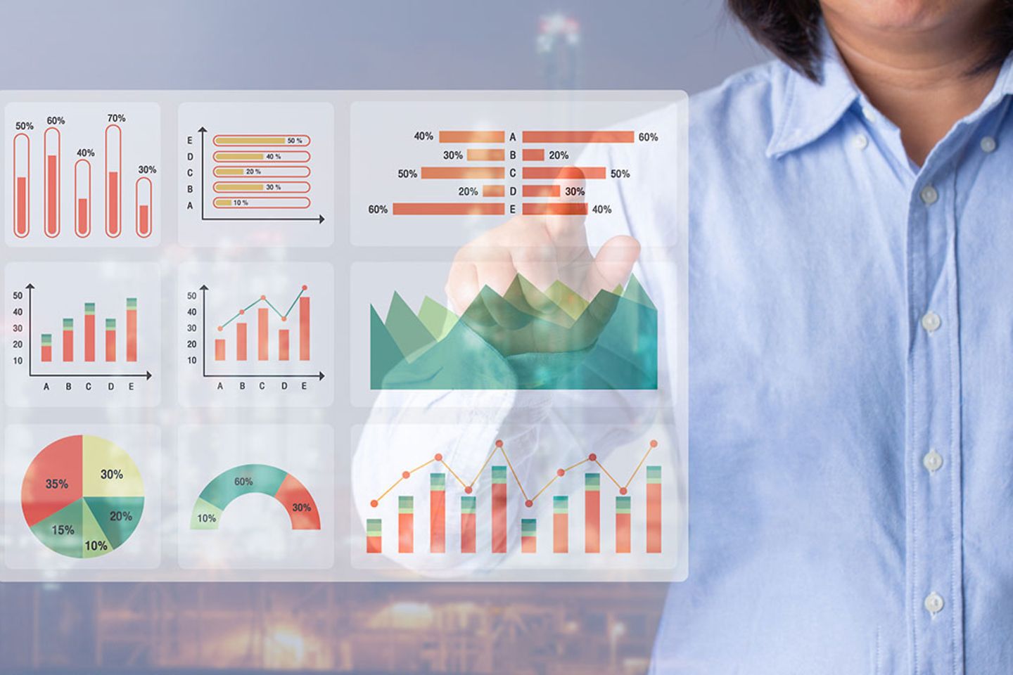 Touching a data analytics interface for decision-making