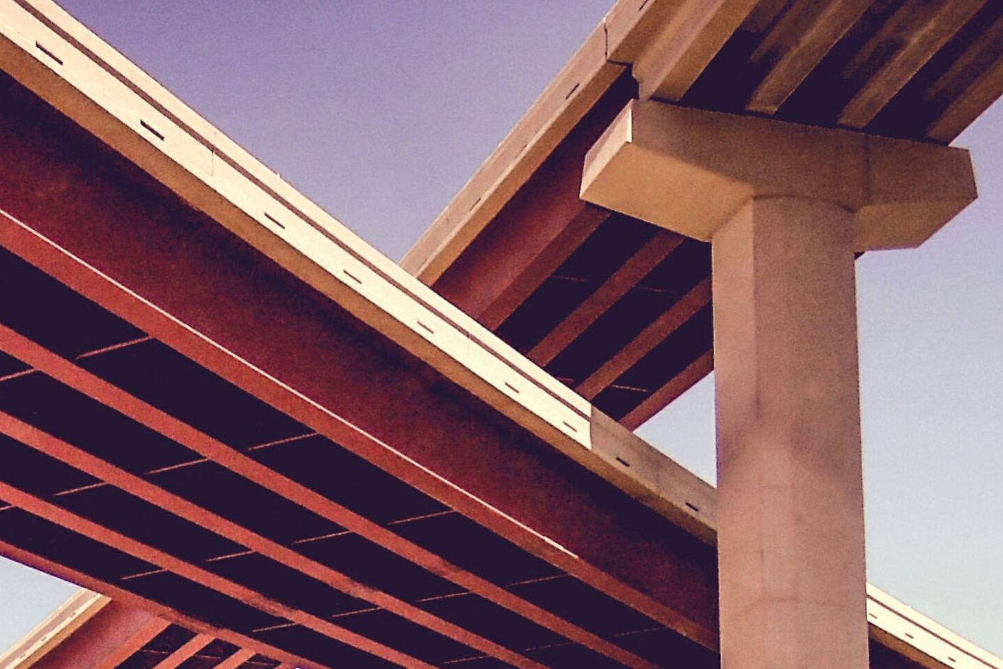 Modern bridge against a cloudless sky