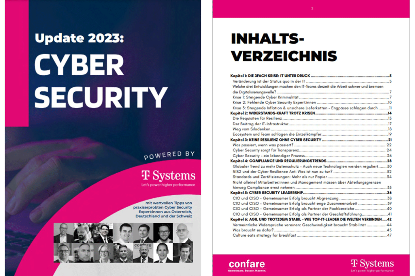 Titelseite und drei Folgeseiten des Whitepapers als Screenshot: Cyber Security Update