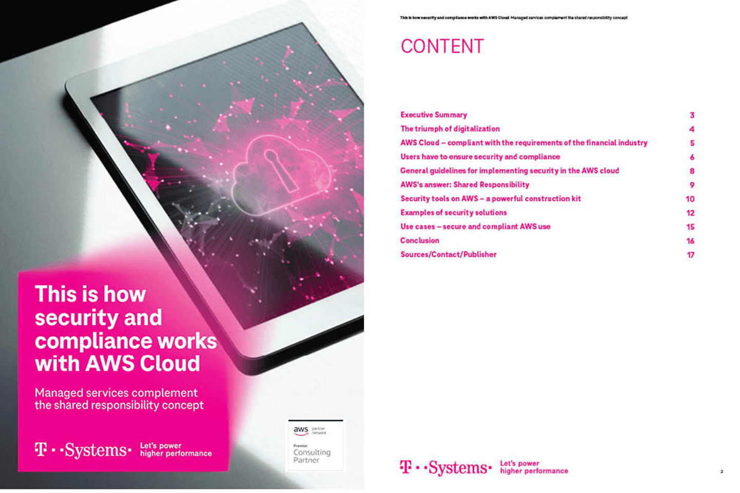 Cover and the next page as a screenshot showing the white paper: How security and compliance work with AWS