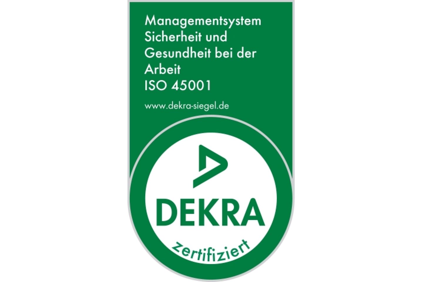 Dekra Siegel, ISO 45001, Managementsystem Sicherheit und Gesundheit bei Arbeit