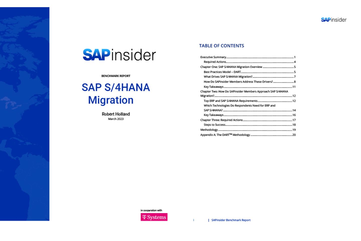Cover and the next page as a screenshot showing the white paper: SAP S/4HANA migration