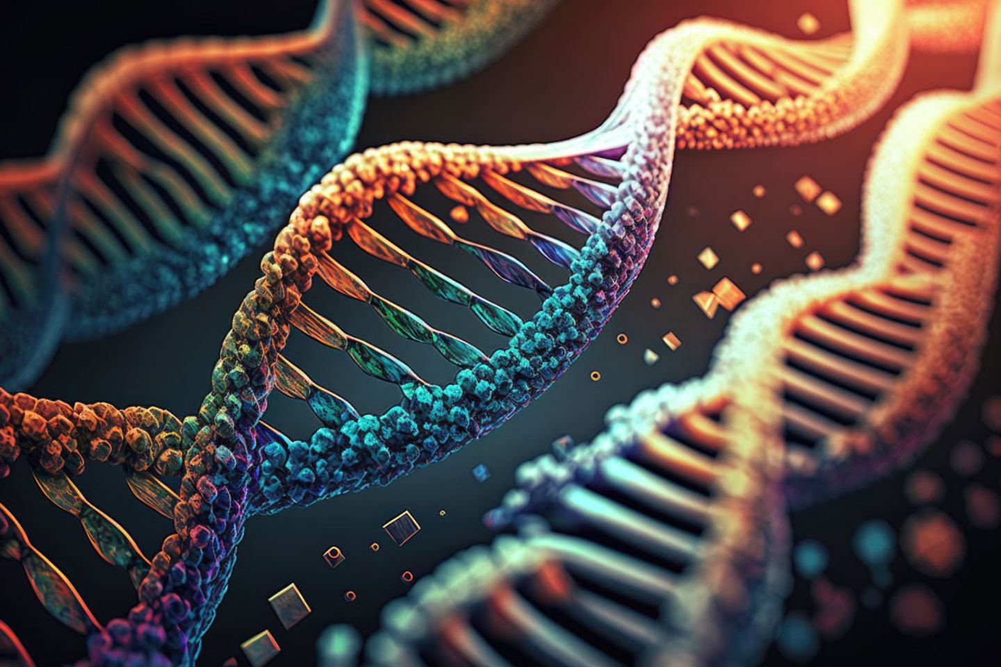 DNA strand and sequencing being analysed