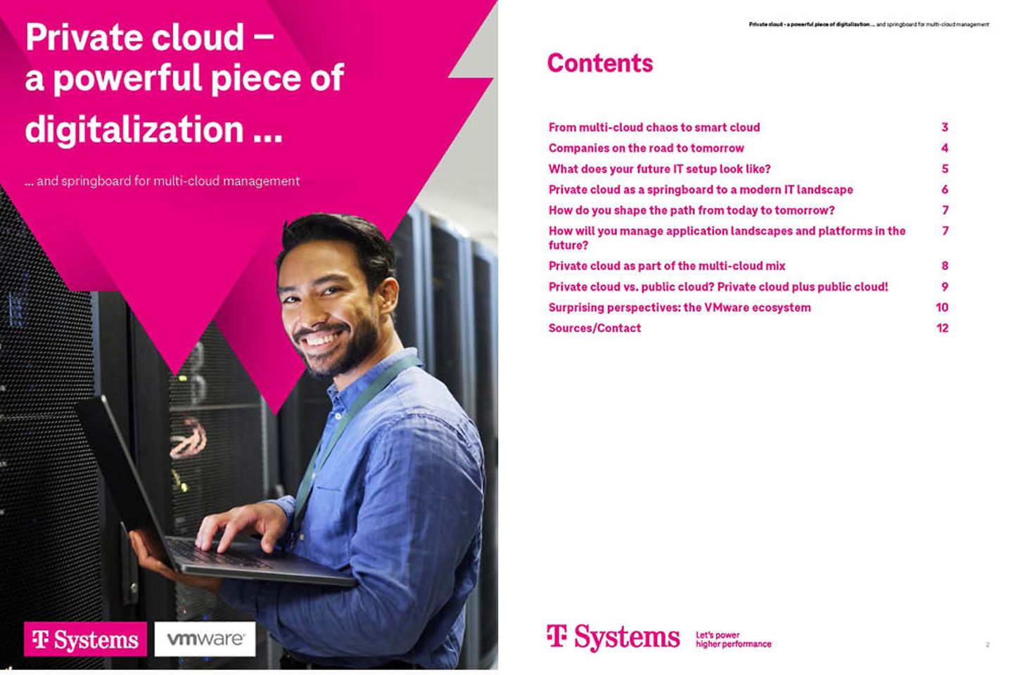 Cover and the next page as a screenshot showing the white paper: From multi-cloud chaos to smart cloud
