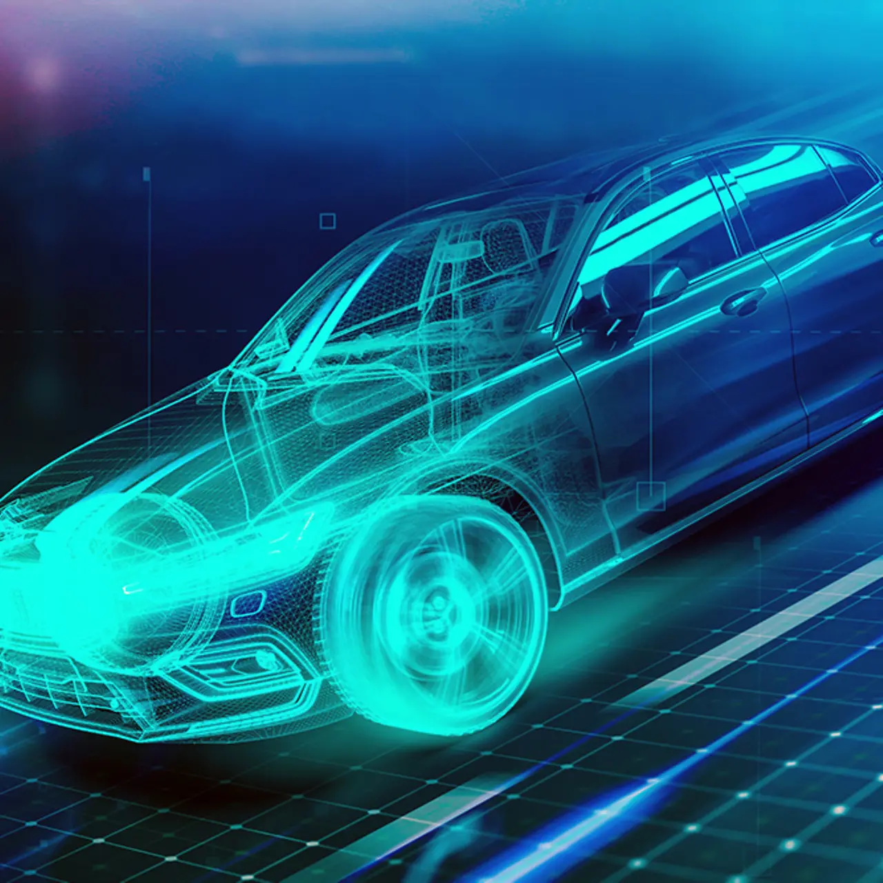 Hoge snelheid futuristische sportwagen 3d illustratie