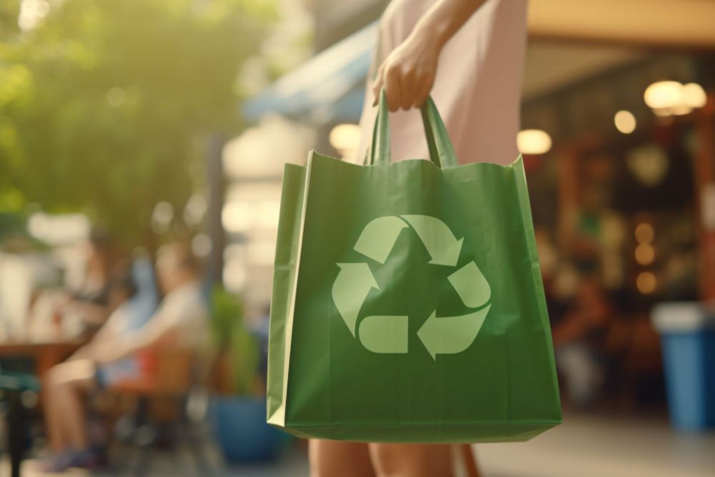 La protection de l’environnement dans le commerce de détail. Sac réutilisable pour faire ses courses.