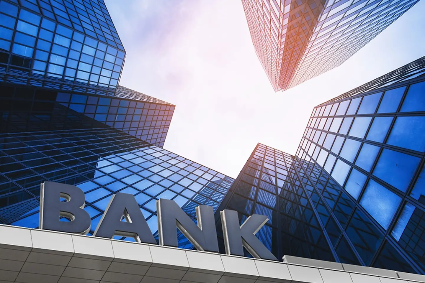 Modern bankgebouw, financiële instelling