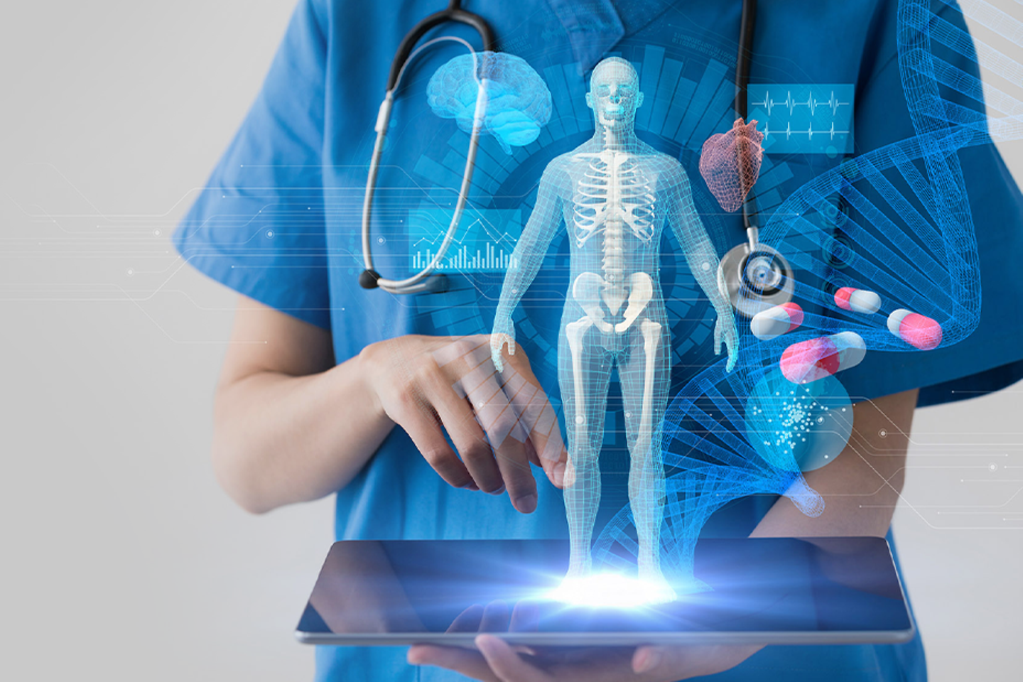 Virtuelle Darstellung von medizinischen Objekten auf einem Tablet