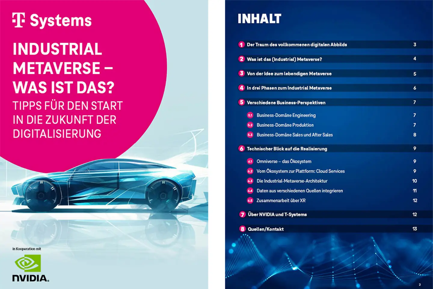 Titelseite und Inhalt des Whitepapers als Screenshot: Industrial Metaverse – vom Hype zum Einsatz