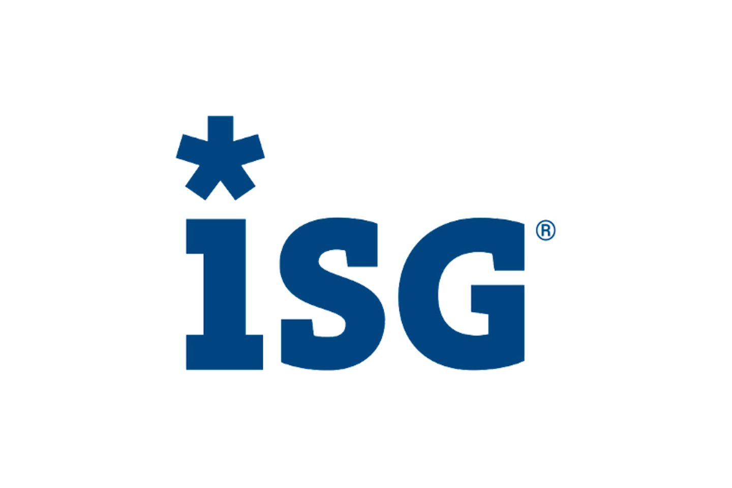 logotipo ISG em azul com fundo branco