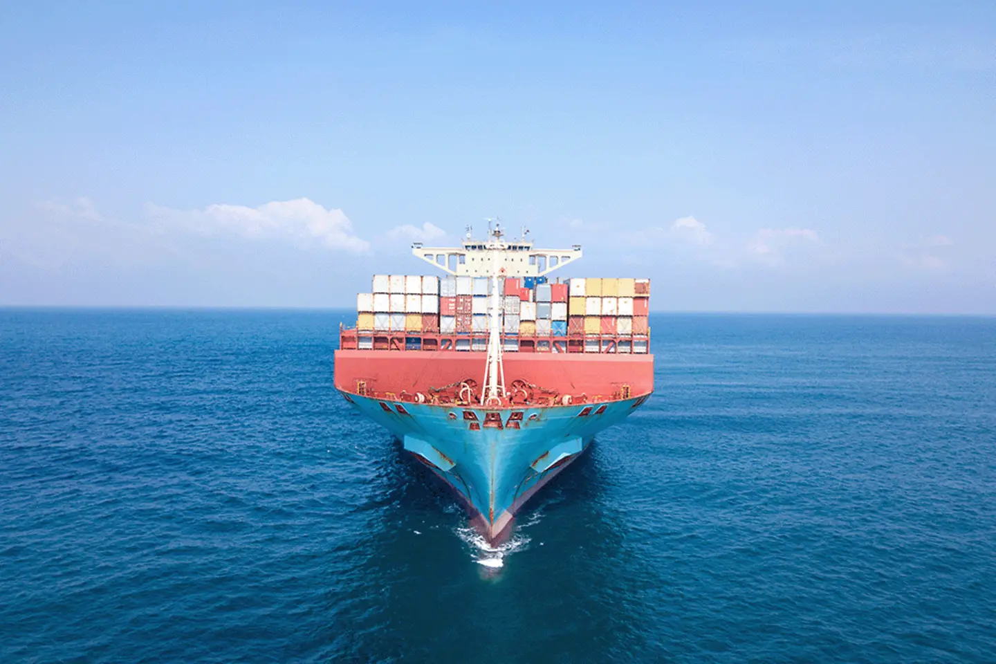 Ultra large container vessel loaded with various Container brands