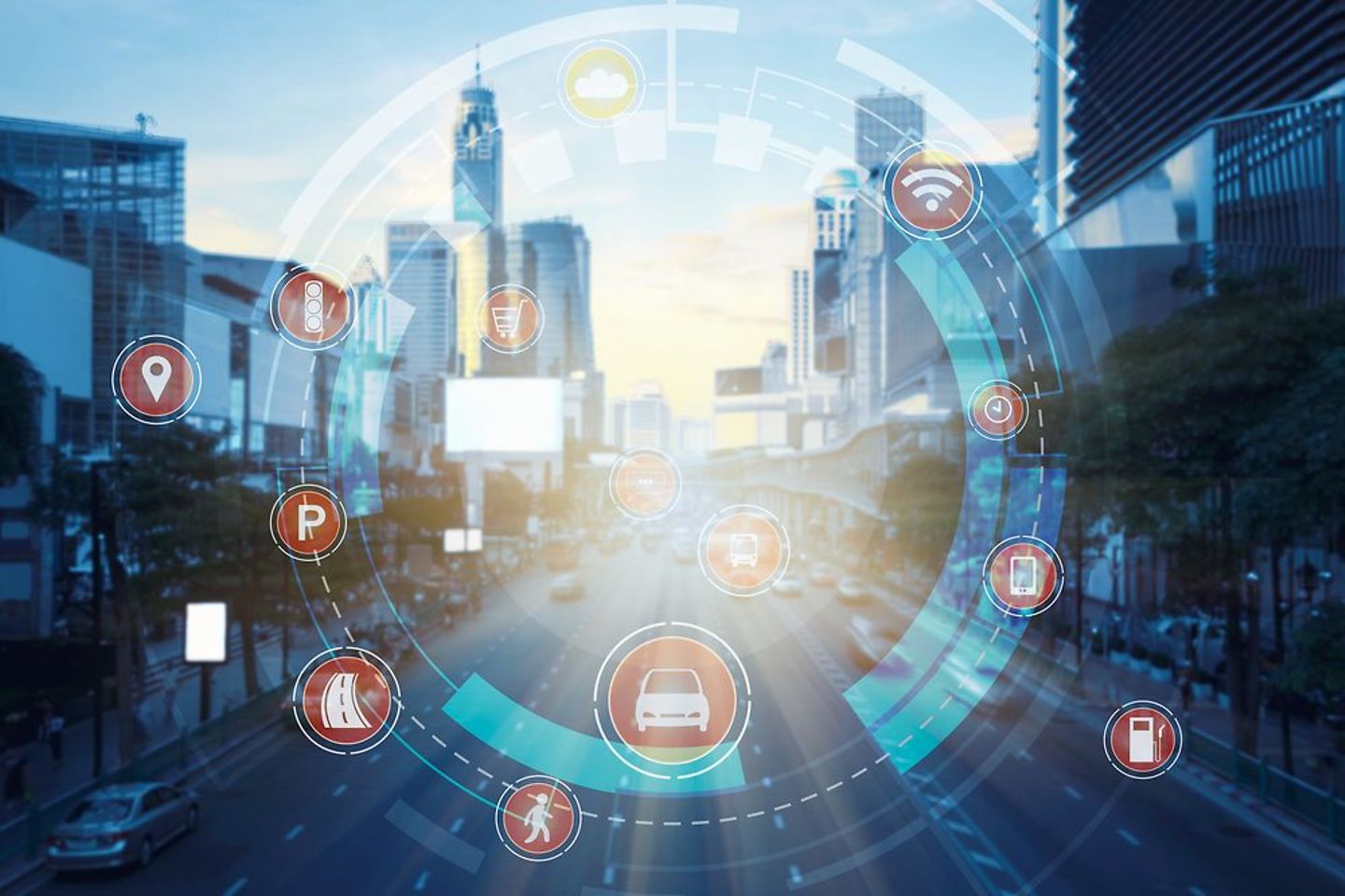 Tecnología de transporte inteligente Concepto de ciudad inteligente, Internet de las cosas