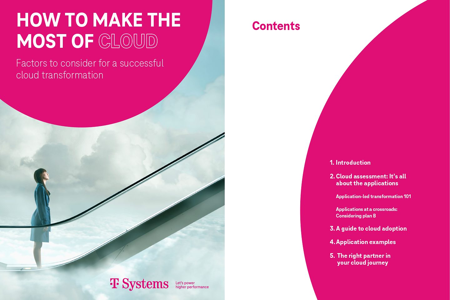 Cover and the next three pages as a screenshot showing the white paper with the topic How to make the most of cloud