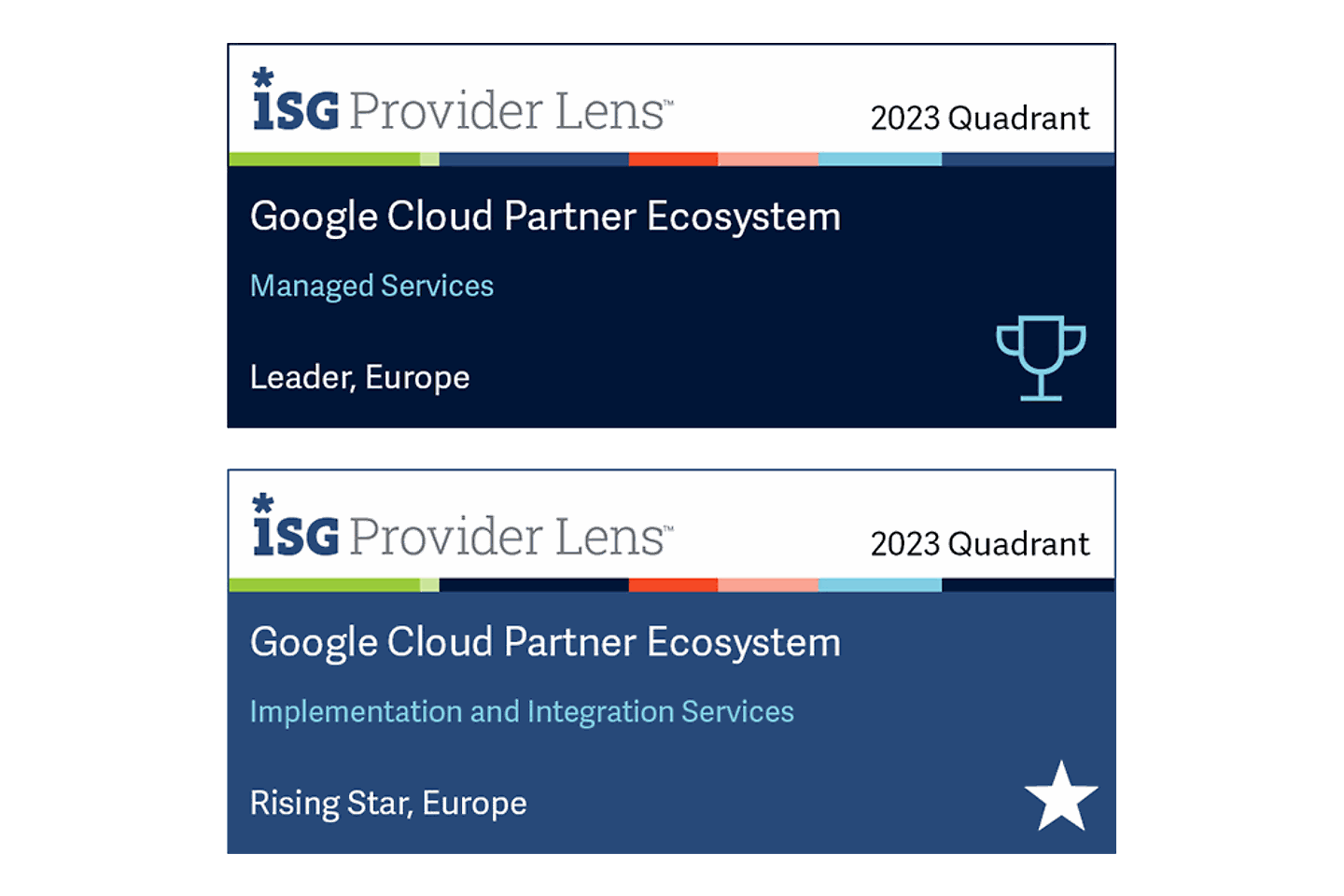 ISG Leader Badges Google Cloud Partner Ecosystem
