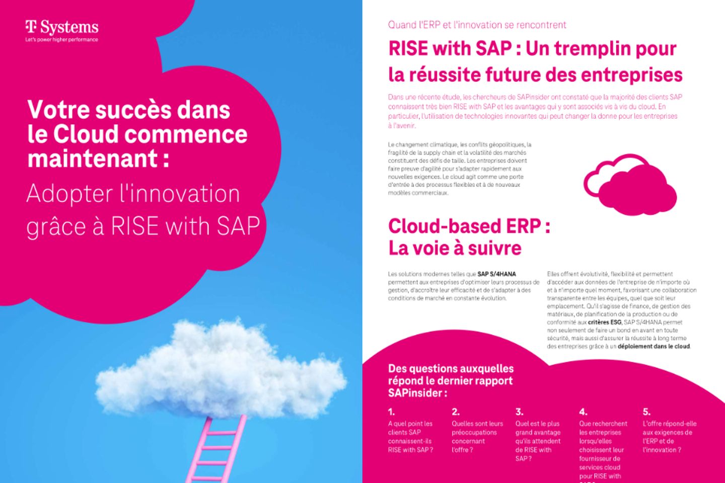 Couverture et page suivante sous forme de capture d’écran du livre blanc : RISE with SAP