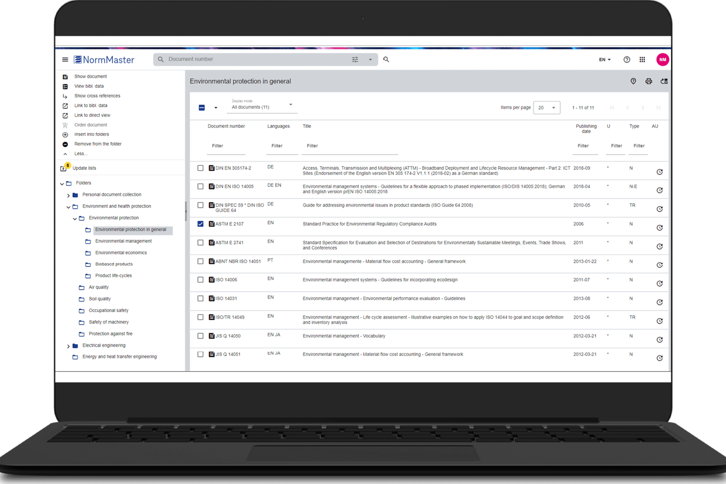 Admin dashboard for documents