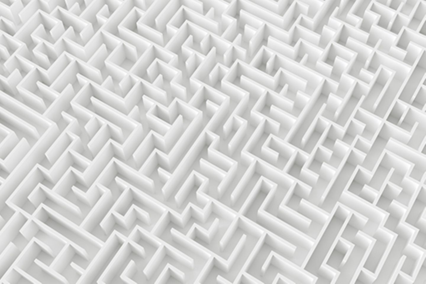 Bird's eye view of white labyrinth.
