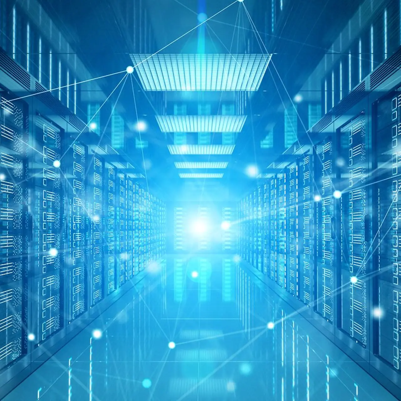 Connectivity network in a dark server room