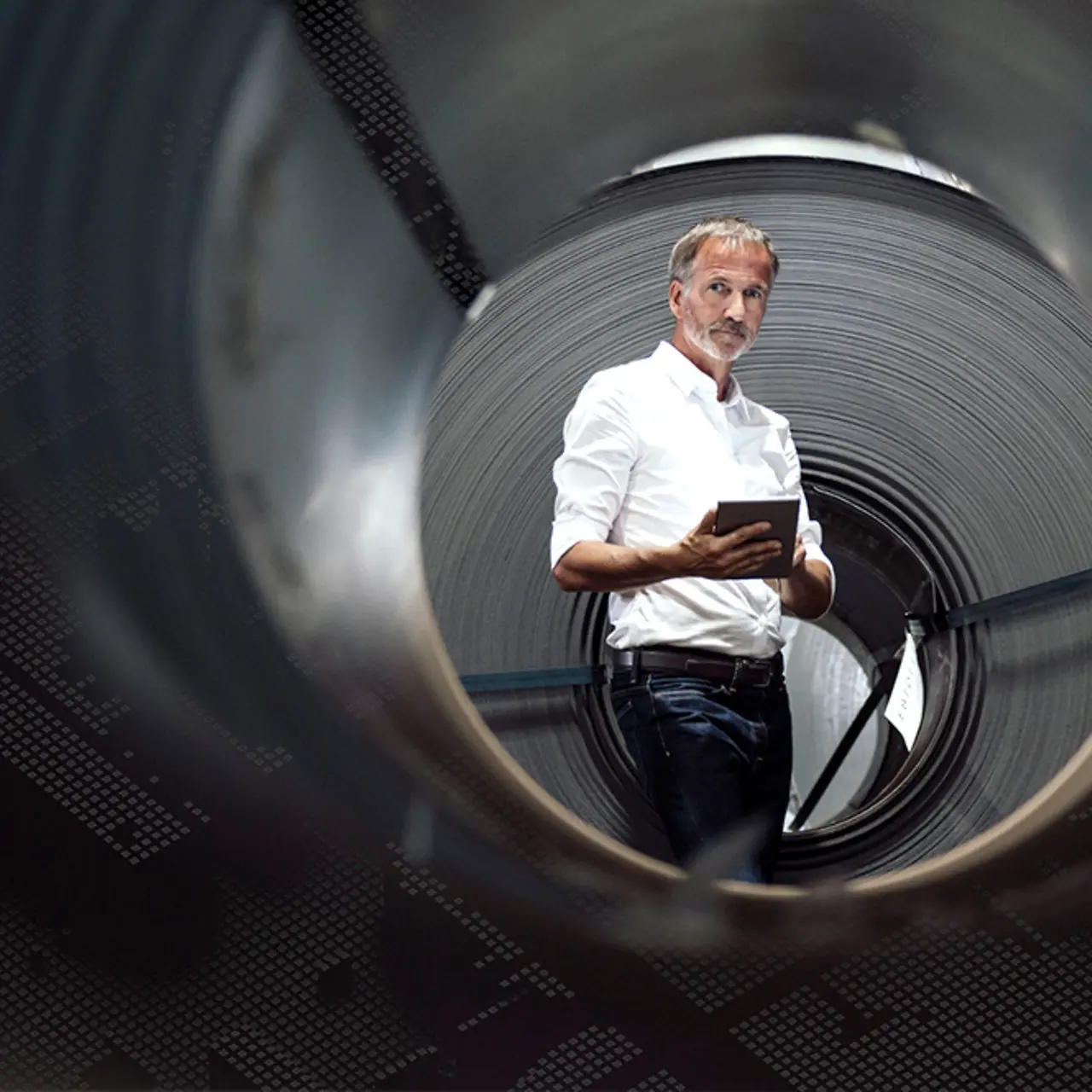 Professioneel gebruik van tabletten in een fabriek