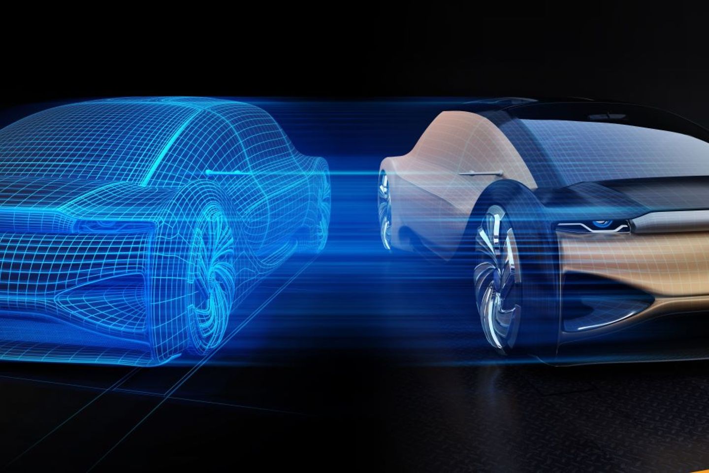 3D image of autonomous electric car